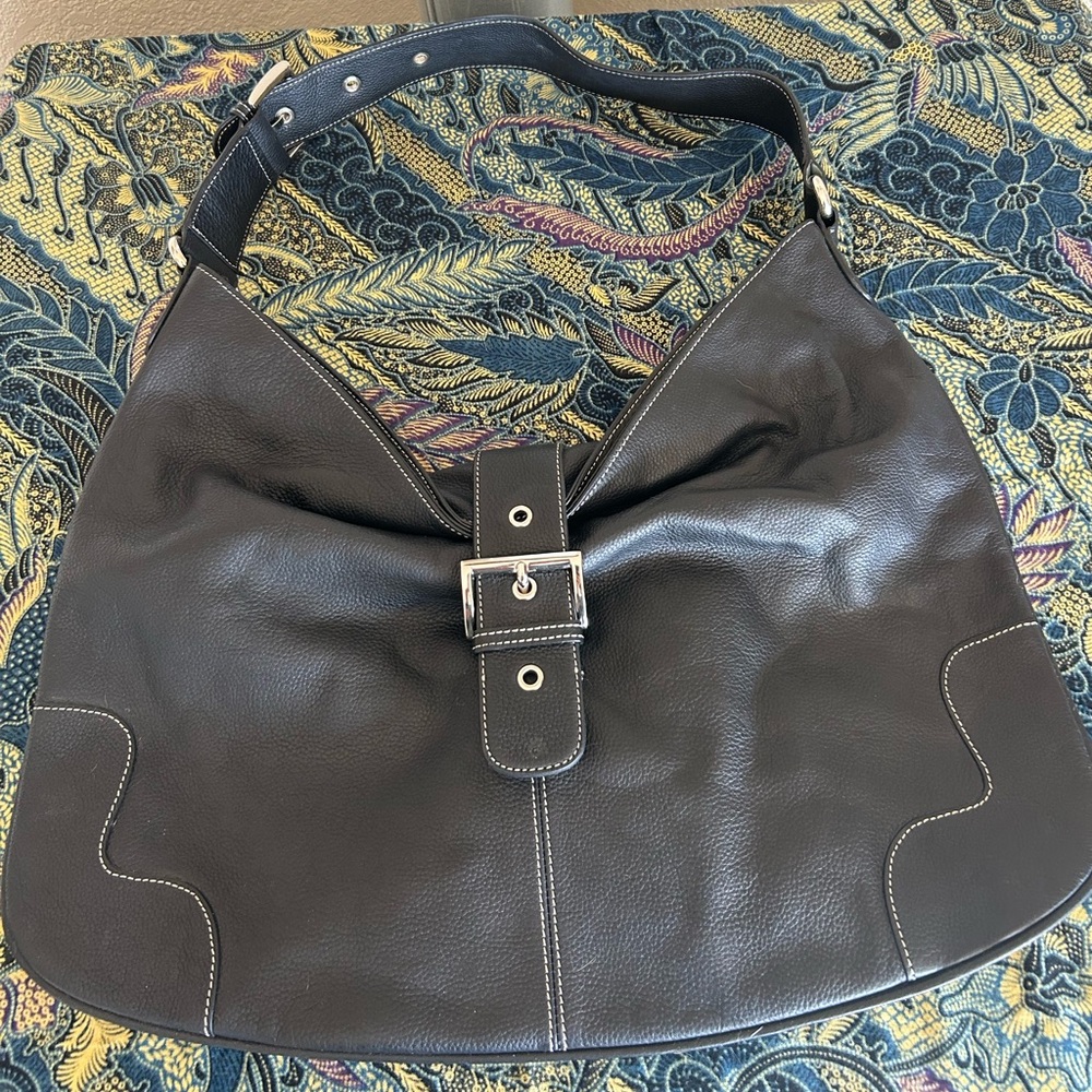 Jones New York Black pebbled Leather Hobo Bag- NWOT - Picture 15 of 17